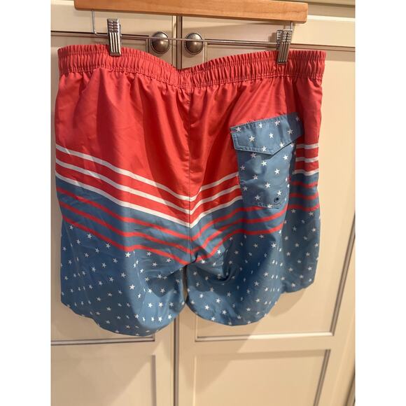 Tipsy Elves Men's Freedom's Calling Stretch Swim Trunks XXL - Picture 5 of 5